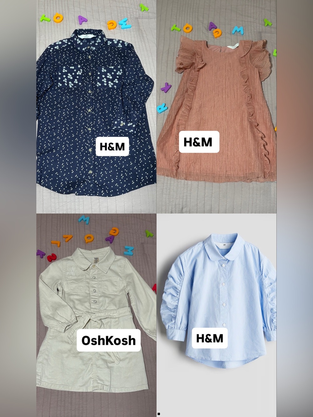 H&M / OshKosh 4-pcs Dresses + Shirt Size 5T
